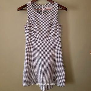 LOFT Black Cream Houndstooth Sleeveless A-line Dress Size 4